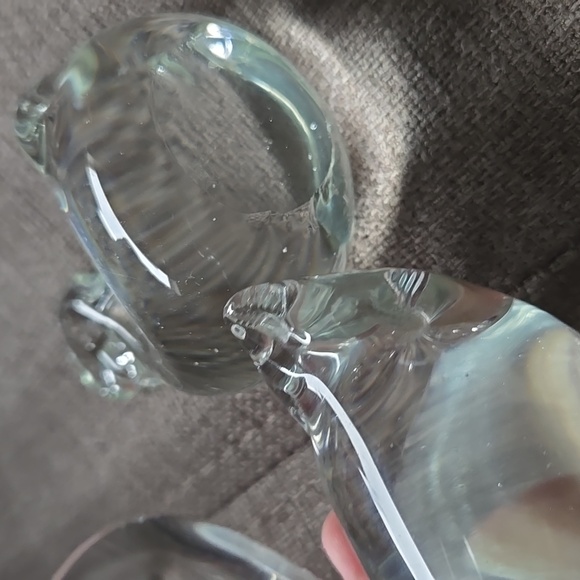 VINTAGE CRYSTAL GLASS SWANS Heavy Hand blown clear - Picture 7 of 8